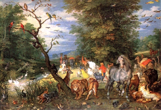 Jan Brueghel o Velho (1568-1625) - Os animais entrando na arca de Noé 600px